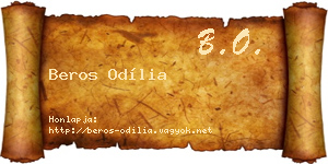 Beros Odília névjegykártya